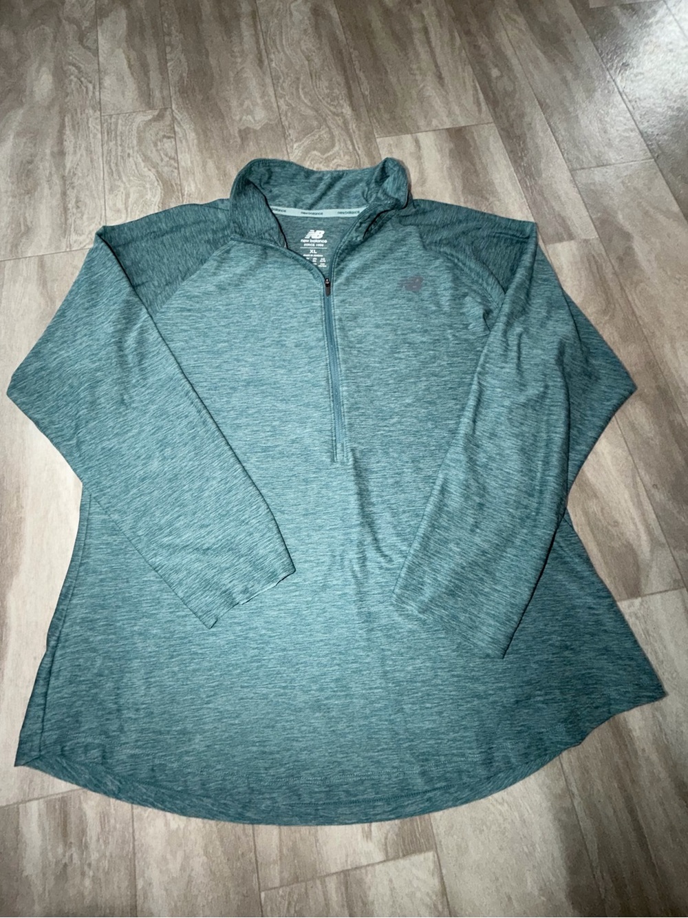 New Balance Women's Teal Heather Half-Zip Pullover
